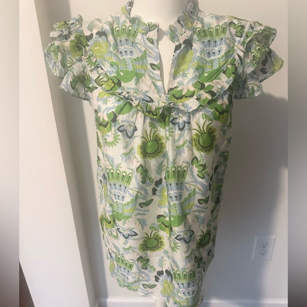 CK Bradley Silla Top in Winifred Sea Foam Print XS